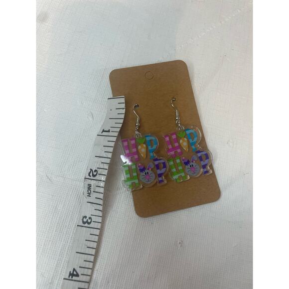 NEW Easter HOP Bunny Rabbit Earrings Dangle - Picture 2 of 3